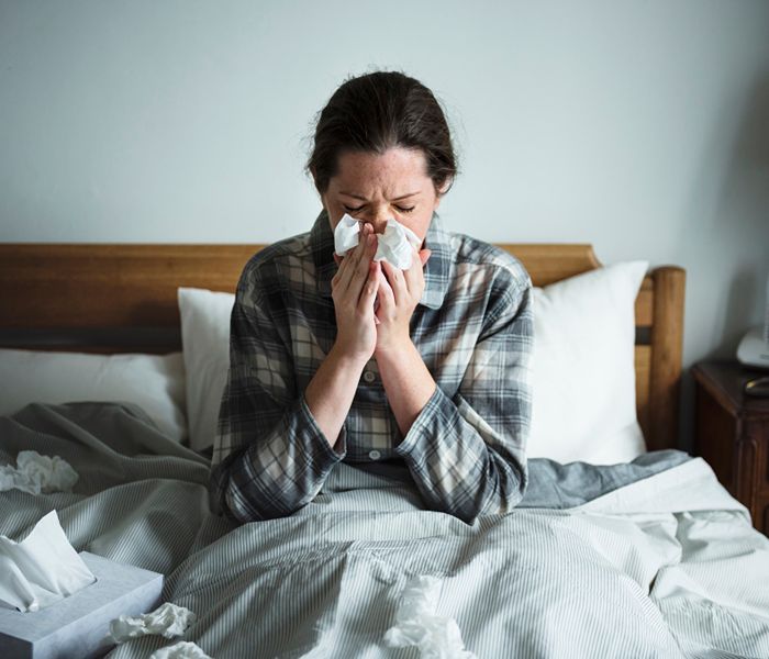Sick woman have colds