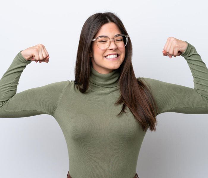 Healthy and happy woman